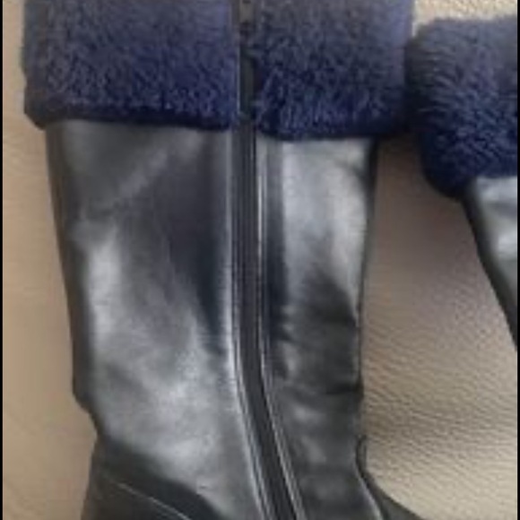 Made in Italy size 38 leather navy boots - Picture 3 of 9